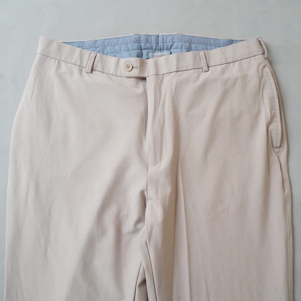 Peter Millar Wicking Pants 35x32 Mens Khaki Tan Golf Performance Trousers - Picture 3 of 7